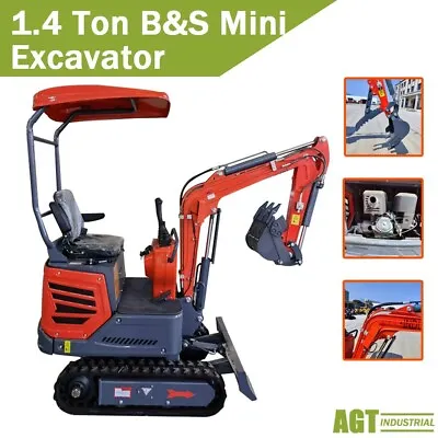 Buy AGT  1.4 Ton Mini Excavator  Hydraulic Digger Tracked Crawler 13.5HP B&S Gas EPA • 6,879$