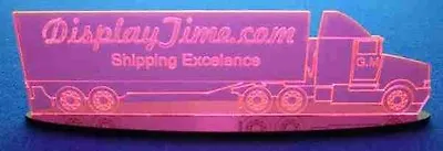 Buy Personalized Edge Glow Acrylic Glass NAME PLATE BAR Semi Truck On Oval Base • 14.95$