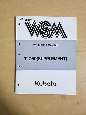 Buy Kubota T1760 Lawn Mower Workshop Manual Supplement • 43$