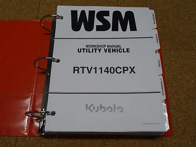 Buy Kubota RTV1140CPX Utility Vehicle UTV Service Workshop Shop Repair Manual • 92$