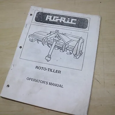 Buy AGRIC ROTO TILLER Owner Operator Manual Book Maintenance Book Attachment Tractor • 25$