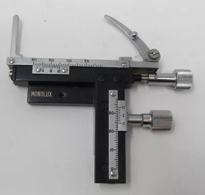 Buy Vintage Monolux Microscope Mechanical Stage/slide Holder - Used/working • 68$