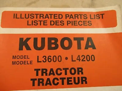 Buy Kubota L3600 L4200 Parts Manual 97898-21610 • 24.99$