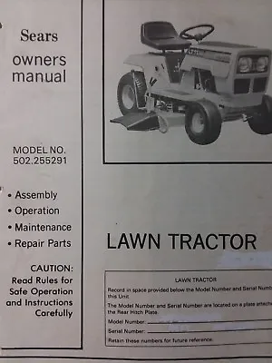 Buy Sears LT 11 Riding Lawn Mower Tractor 502.255291 Owner & Parts Manual Murray H.p • 79.95$