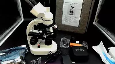 Buy Microscope Magnification, Microscope Compound Lab With Wide-Field 10X/25X • 149.99$