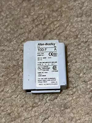 Buy ALLEN BRADLEY 100-F Ser A  Auxiliary Contact  A11 10 Amp 600 Volt  • 11.99$