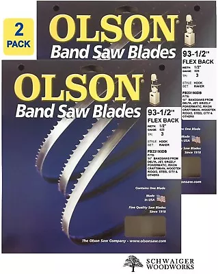 Buy Olson Flex Back Band Saw Blades 93-1/2  Inch X 1/2  3TPI 14  Delta, JET, Grizzly • 35.99$