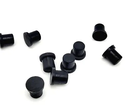 Buy 1/4  Silicon Rubber Drill Hole Plugs Push In Compression Stem 3/8  Top Flange • 10.89$