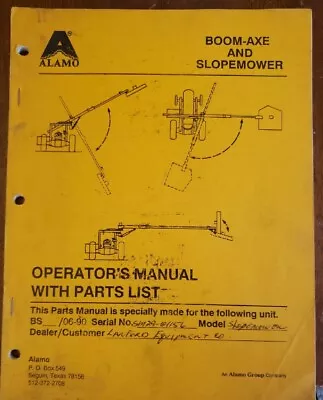 Buy Alamo Boom-Axe Slow Mower Operators Manual With Parts List • 8$