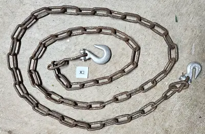 Buy 1/4  X 10' Heavy Duty Tow Chain Automotive Truck Towing Log Chain X2 • 9.99$