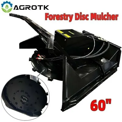 Buy AGROTK Skid Steer Forestry Disc Mulcher 60  50 PCS Blades Heavy Duty • 8,629$