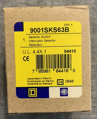 Buy Square D Schneider Electric 9001sks63b Ser. K Selector Switch New In Box • 40$