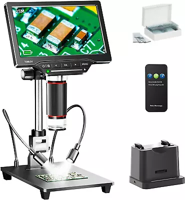 Buy TOMLOV HDMI Digital Microscope 10  Microscope 25MP Adults Coin Microscope Camera • 179$