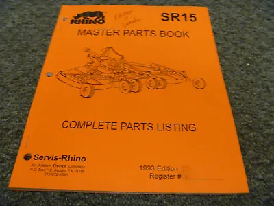 Buy Rhino SR15 Batwing Rotary Cutter Mower Parts Catalog Manual • 174.30$