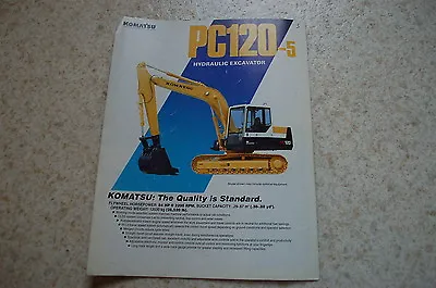 Buy KOMATSU PC120-5 Excavator Crawler Trackhoe Dealer Sales Brochure Catalog Vintage • 16$