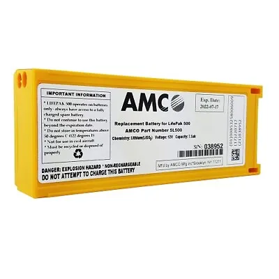 Buy AMCO Replacement For Lifepak 500 1141-000155 Lith-ion Replacement Battery LP500 • 186.84$
