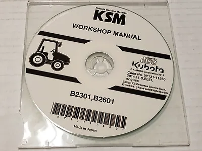 Buy Kubota Service Workshop Manual CD Disc - B2301 B2601 Tractor NOS • 30$