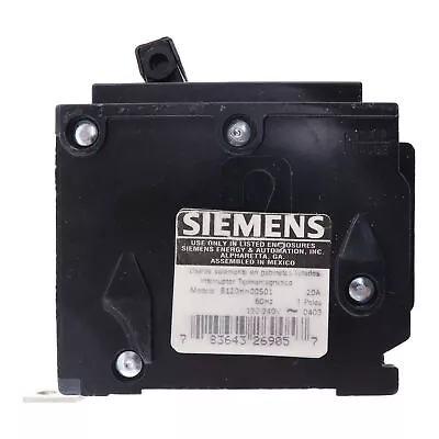 Buy Siemens B120hh00s01 Shunted Circuit Breaker, Hbl, 1-pole, 20a, 65ka, 120/240v • 131.60$