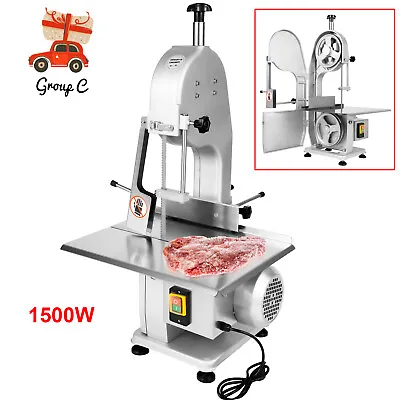 Buy Electric Frozen Meat Cutting Machine Commercial Bone Cutter 1500W Band Saw Blade • 353.40$
