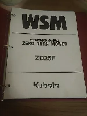 Buy Kubota ZD25F Zero Turn Mower Workshop Repair Service Manual  • 26.28$