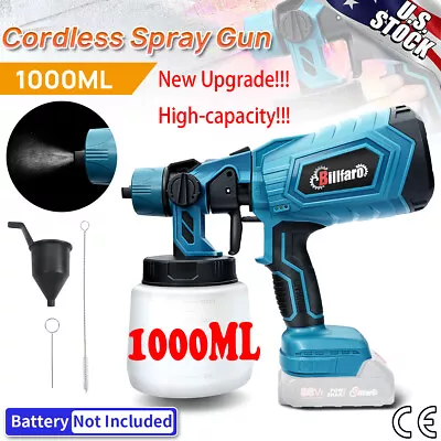 Buy 1000ML 21V Cordless Electric Paint Sprayer Car High Pressure Spray Gun Only Body • 20.99$