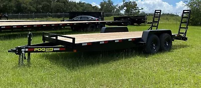 Buy New 7x20 Equip Trailer, 2' Tail Heavy Duty, Ramps, Flatbed, Tandem, 14000lb Gvwr • 5,795$
