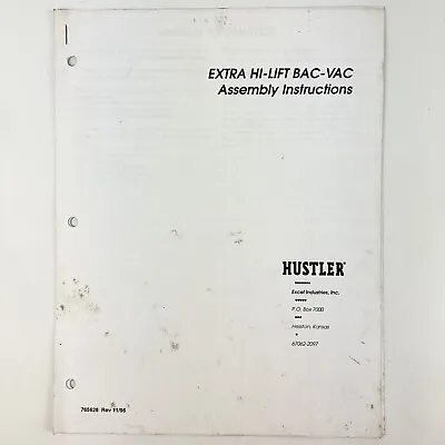 Buy Hustler Extra Hi-Lift Bac-Vac Assembly Instructions Manual Vintage 1996 • 14$