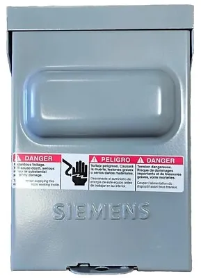 Buy Siemens WN2060 60 Amp Enclosed Non-Fused Disconnect Switch Gray 1-Phase 240 VAC • 19.95$
