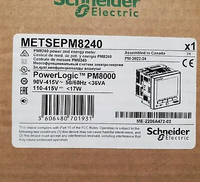 Buy SCHNEIDER ELECTRIC METSEPM8240 Schneider Electric PowerLogic PM8000 Power Meter • 1,485$