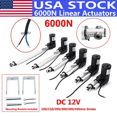 Buy 4 -18  DC 12V Linear Actuator 1320LBS/6000N For Auto Car Lift Heavy Duty Medical • 49.99$