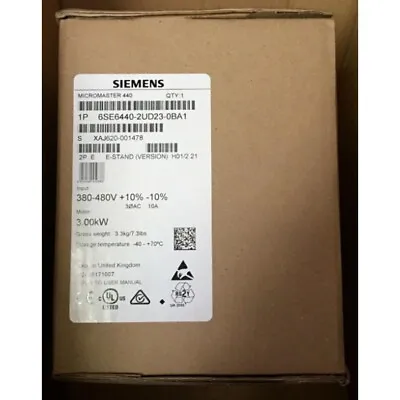 Buy New Siemens 6SE6 440-2UD23-0BA1 6SE6440-2UD23-0BA1 MICROMASTER440 Without Filter • 548.98$