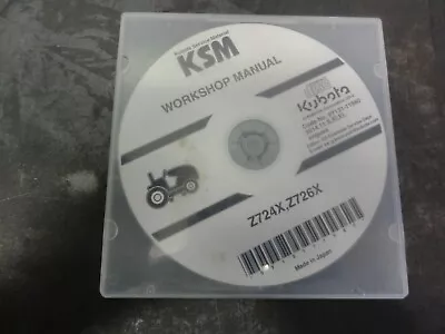 Buy Kubota Z724X Z726X Zero Turn Mower Workshop Manual CD • 23.75$