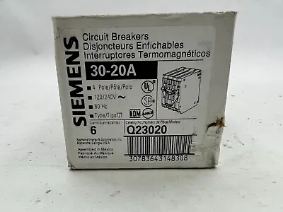 Buy Siemens Q23020 NIB Double Pole Quad Breaker (1)230 (1)220 See Pictures • 32$