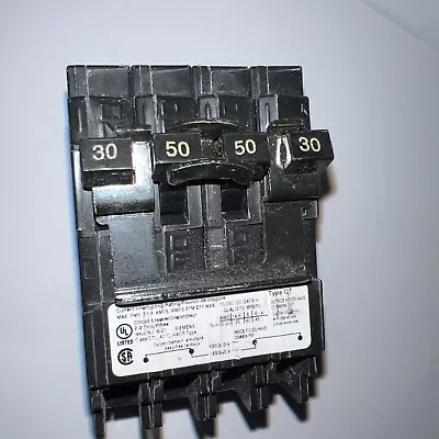 Buy Siemens Q23050CT2 2 Pole 30A 2 Pole 50A 120/240VAC Plug In Quad Breaker New • 42.14$