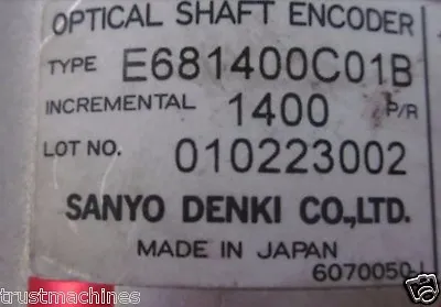 Buy AMADA CNC ENCODER FOR Sanyo Denki MOTOR E681400C01B E6814OOCO1B • 1,927.80$