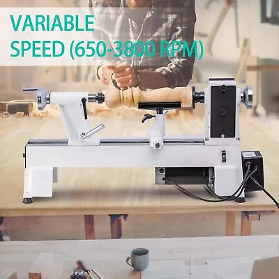 Buy Wood Lathe Benchtop Wood Lathe Machine 3/4 HP Infinitely Variable Speed 12 X18  • 398.99$
