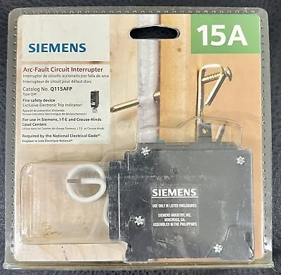 Buy SIEMENS 15-Amp Arc-Fault Circuit Interrupter Q115AFP Sealed Assembld Philippines • 29.99$
