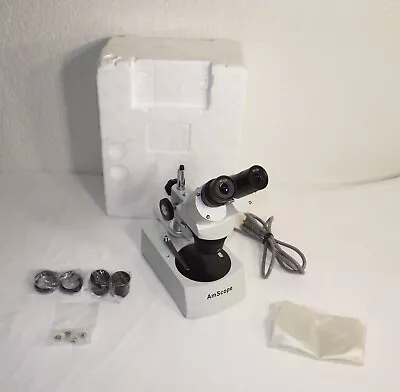 Buy AmScope Binocular Stereo Microscope 20x 40x  SE306R-A Forward Mounted Halogen Li • 98.70$