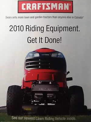 Buy Sears Craftsman Riding Lawn Mower Garden Tractor 2010 Sales Brochure Catalog  • 55.24$