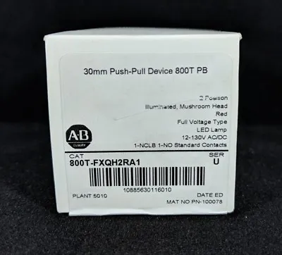 Buy ALLEN BRADLEY 800T-FXQH2RA1 30.5mm Type 4/13 2 Pos. PB-Illum., Push-Pull, Red • 145$