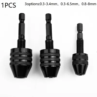 Buy 1* - Keyless Drill Bit Chuck Adapter With 1/4 Hex Shank For Impact Driver NEW • 9.01$