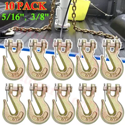 Buy 10 PCS Heavy Duty G70 3/8  Clevis Grab Hooks For Flatbed Truck Trailer Tow Chain • 38.99$