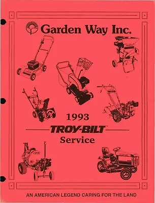 Buy Garden Way Tiller Mower Wood Chipper Vac Service Manual Fits 1993 Troy Bilt • 7.67$