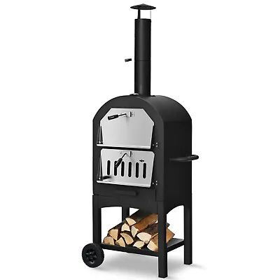 Buy Pizza Oven Wood Fire Pizza Maker Grill Outdoor W/ Pizza Stone & Waterproof Cover • 209.99$