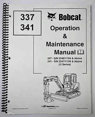 Buy Bobcat 337 341 Mini Excavator Operation Maintenance & Manual #6903162 • 23.99$