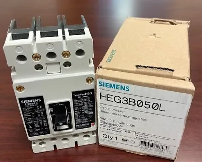 Buy ITE Siemens HEG3B050L HEG3B050 3Pole 50Amps 480Volt Circuit Breaker BRAND NEW • 549.99$