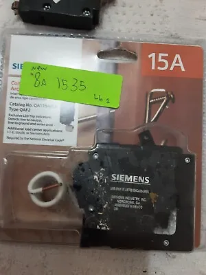 Buy SIEMENS 15 AMP ARC FAULT COMBO Combination Breaker Q115AFC QA115AFCcp Qa115afcnl • 55$