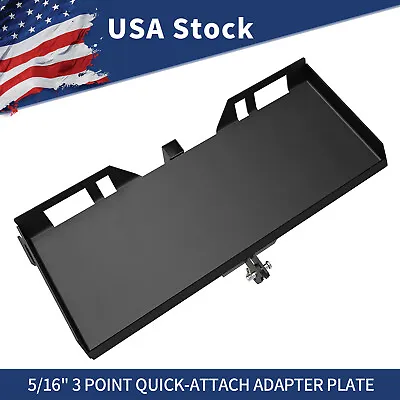Buy 5/16  3 Point Attachment Adapter Adjustable Skid Steer Plate For Skid Steer Load • 219.99$