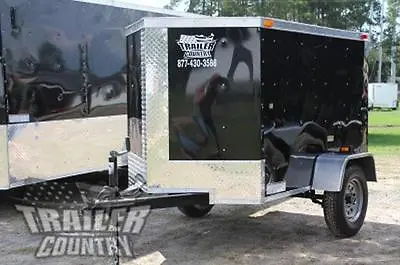 Buy NEW 2024 4x6 4 X 6 V-Nosed Enclosed Cargo Motorcycle Bike Trailer • 2,995$
