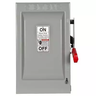 Buy Siemens Heavy Duty 60 Amp 600-Volt 3-Pole Indoor Fusible Safety Switch With • 247.26$